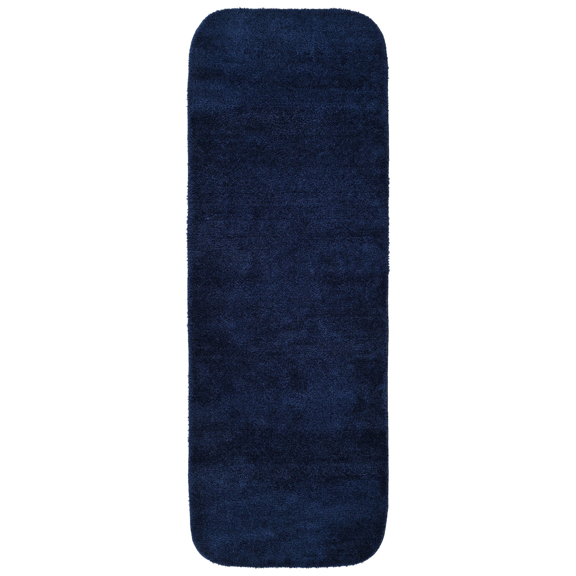 Garland Rug Traditional Washable Nylon Navy Bathroom Runner, 22" x 60"