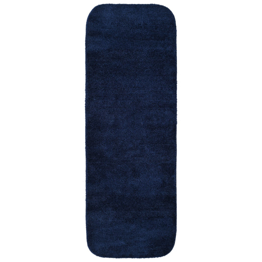 Garland Rug Traditional Washable Nylon Navy Bathroom Runner, 22" x 60"