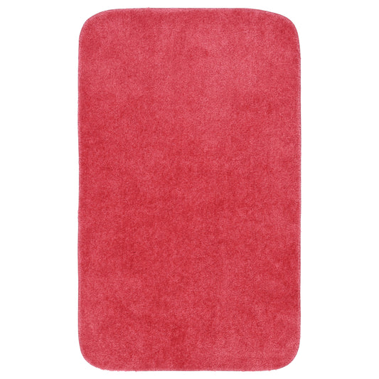 Garland Rug Traditional Washable Nylon Pink Hibiscus Bath Rug, 30" x 50"