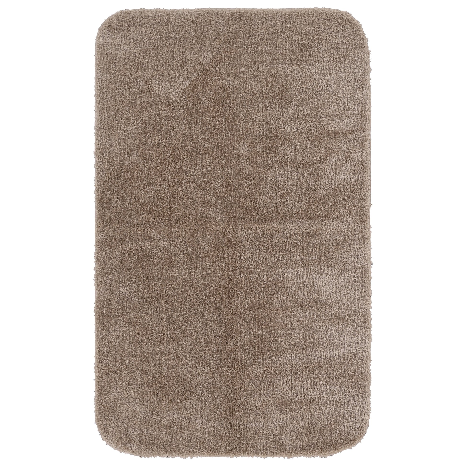 Garland Rug Traditional Washable Nylon Taupe Bath Rug, 30"x50"