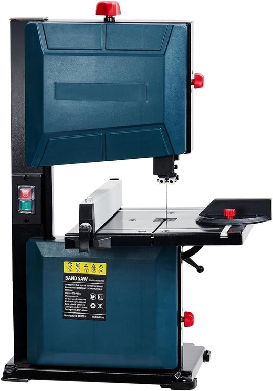 Garvee 8-Inch Bandsaw, 1800FPM Benchtop Bandsaw with Removable Safty Key, 0-45 Tilting Range, 3-Amp Saw For Cutting Wood with Fence and Miter Gauge, Band Saws for Woodwork