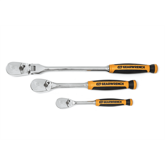 GearWrench 3 Pc. 1/4", 3/8" 90T Flex Head Ratchet Set