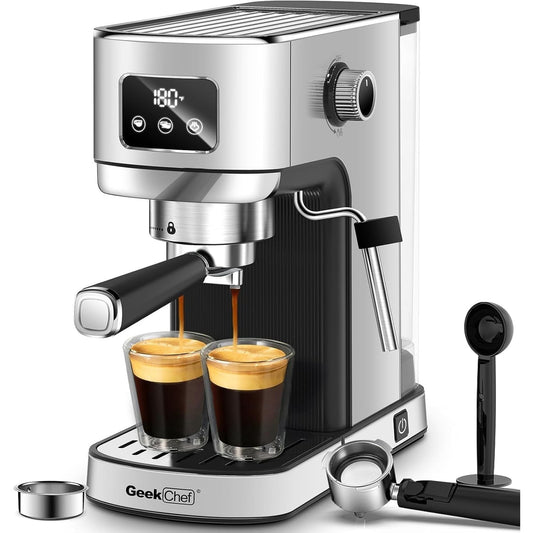 Geek Chef 20-Bar Espresso Machine, Black, New, Residential Use