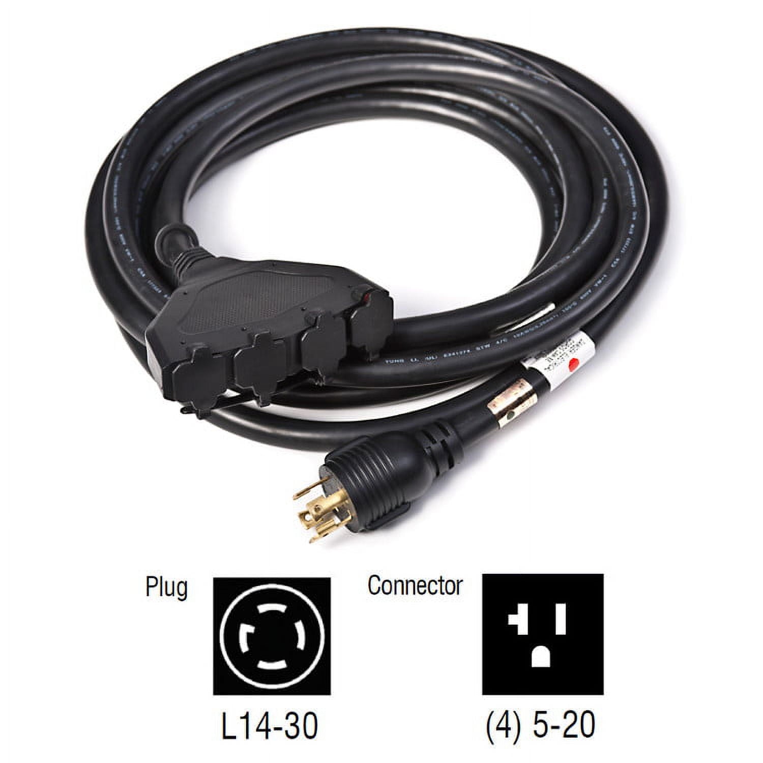 Generac 10/4 240 V 20 ft. L Generator Cord