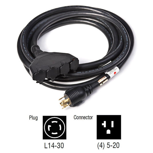 Generac 10/4 240 V 20 ft. L Generator Cord