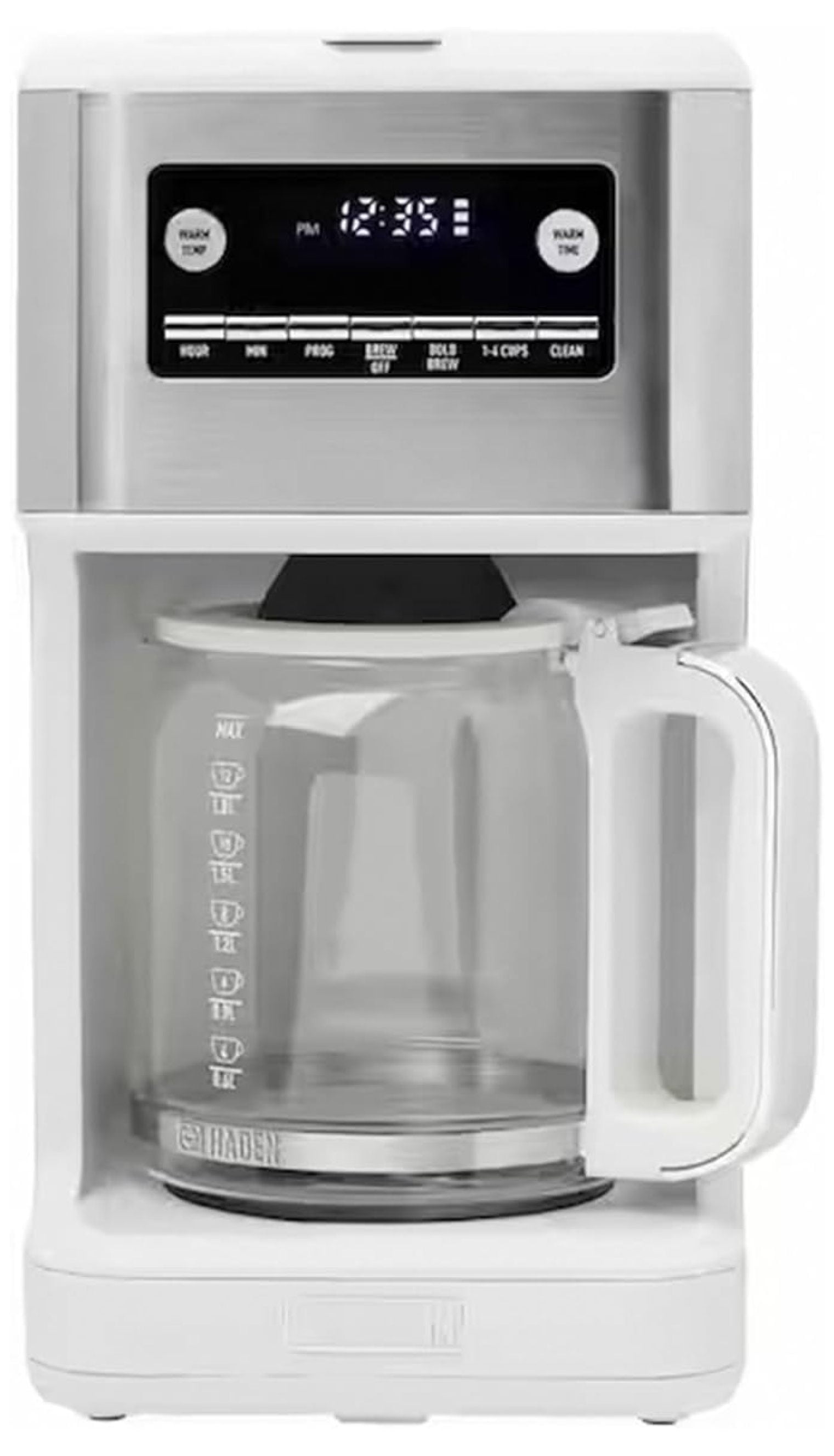 Generous Brew 14 Cup Coffee Maker with 120 Minute Keep Warm, Delay Brew, Adjustable Strength, Programmable Clock, and Anti Drip, Ivory/Chrome