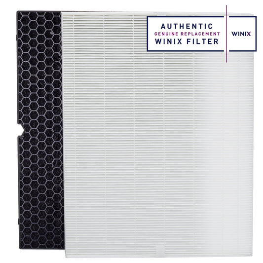 Genuine Winix 116130 Replacement Filter H for 5500-2 Air Purifier, 1 year worth of filtration with 99.99% down to .003 microns True HEPA and washable carbon filter
