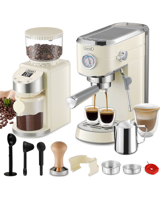 Gevi 20-Cup Espresso Machine with Grinder, Professional Coffee Maker, Gift for Coffee Lover