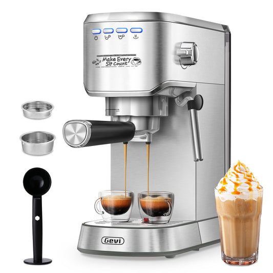 Gevi Professional Espresso Machine 20 Bar, Stainless Steel, 35 OZ Water Tank, New