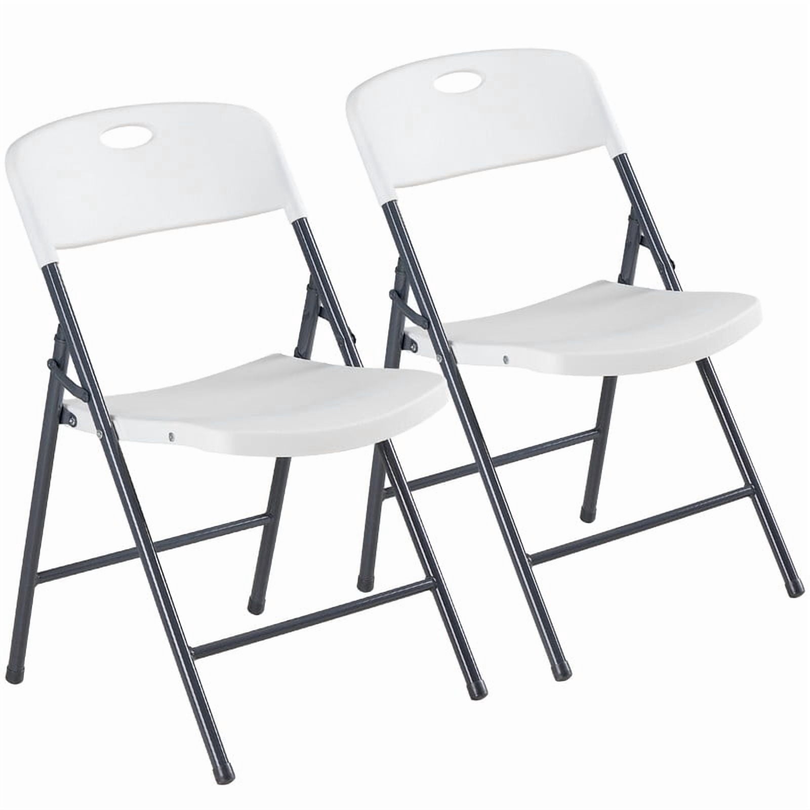 Gianna 2 Pack Plastic Folding Chairs Stackable Patio Garden Office Wedding Party Event Chairs, White