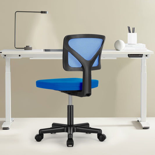 Gianna Armless Desk Chair, Home Office Rolling Adjustable Ergonomic Chairs with Low Back