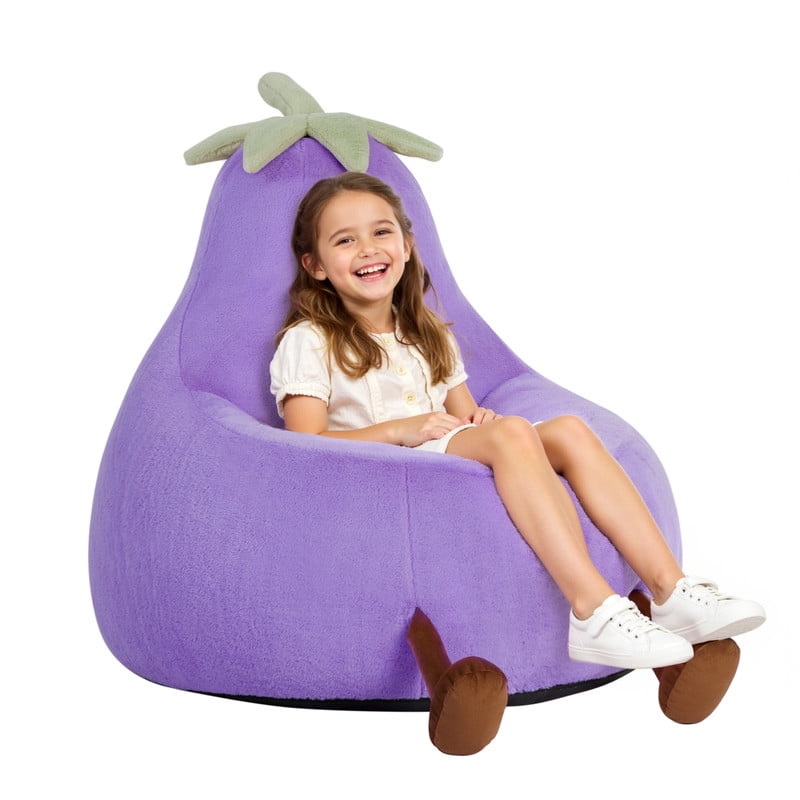 Gianna Kids Bean Bag Chair for Teens & Kids, 31 Inch Comfy Lazy Sofa Chair for Reader, Living Room, Bedroom, Purple