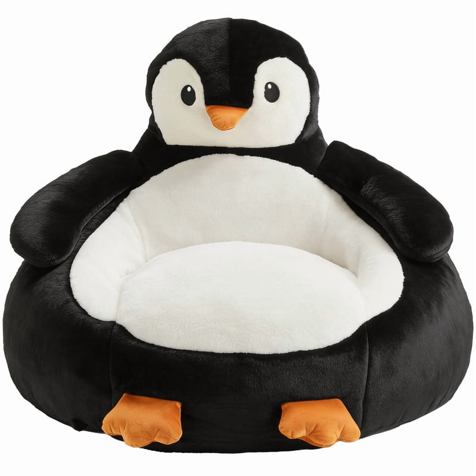 Gianna Kids Bean Bag Chair, 31 Inch Stuffed Toddler Couch with Faux Rabbit Fur Cover for Teens & Kids, Comfy Lazy Sofa Chair for Reader, Living Room, Bedroom, Dark Blue
