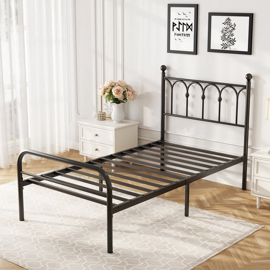 Gianna Base de Cama Twin de Plataforma de Metal con Soporte de Listones de Acero, Almacenamiento Debajo de la Cama, No Se Necesita Box Spring, FÃ¡cil de Ensamblar