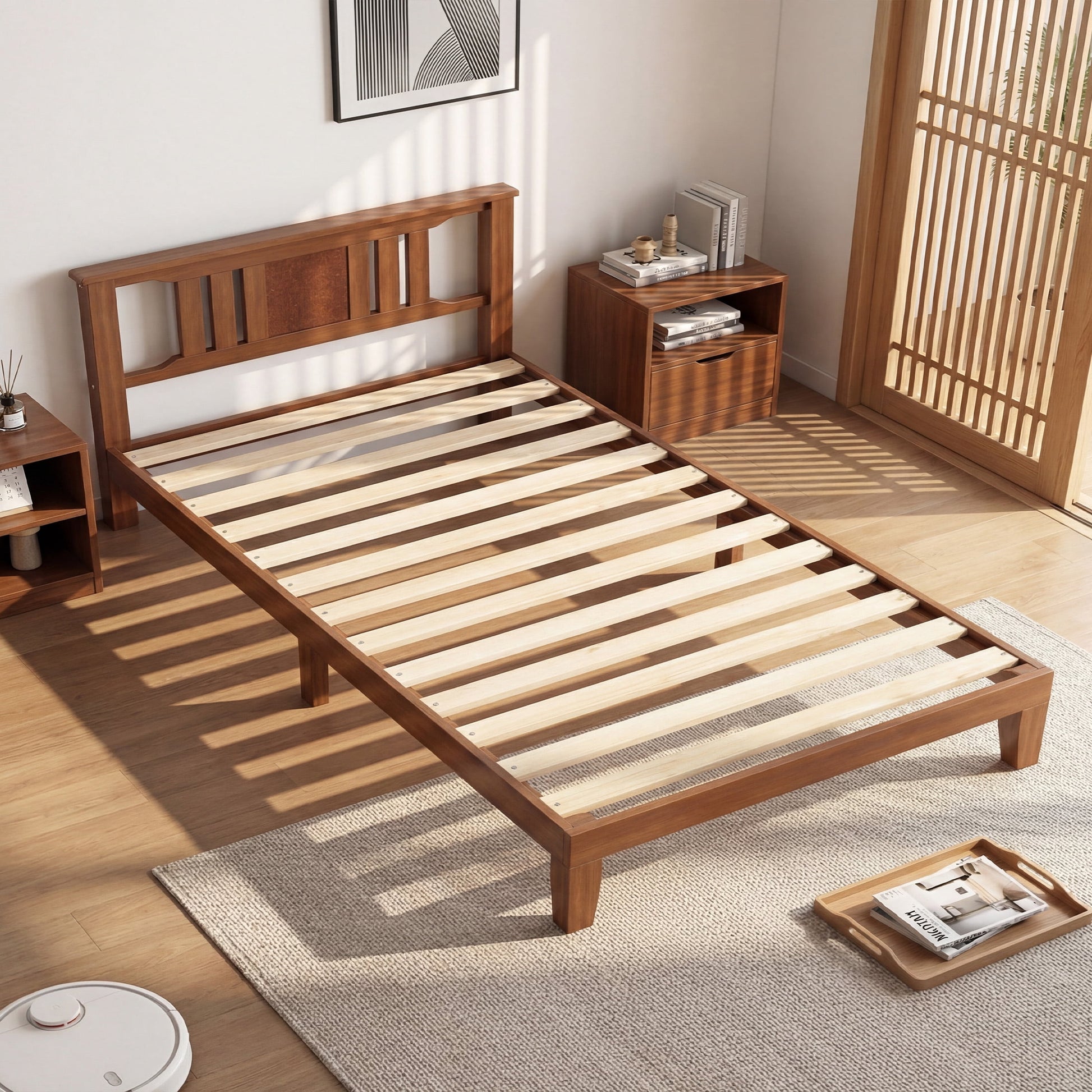 Gianna Twin Metal Platform Bed Frame with Steel Slat Support, Underbed Storage, No Box Spring Needed, Easy Assembly
