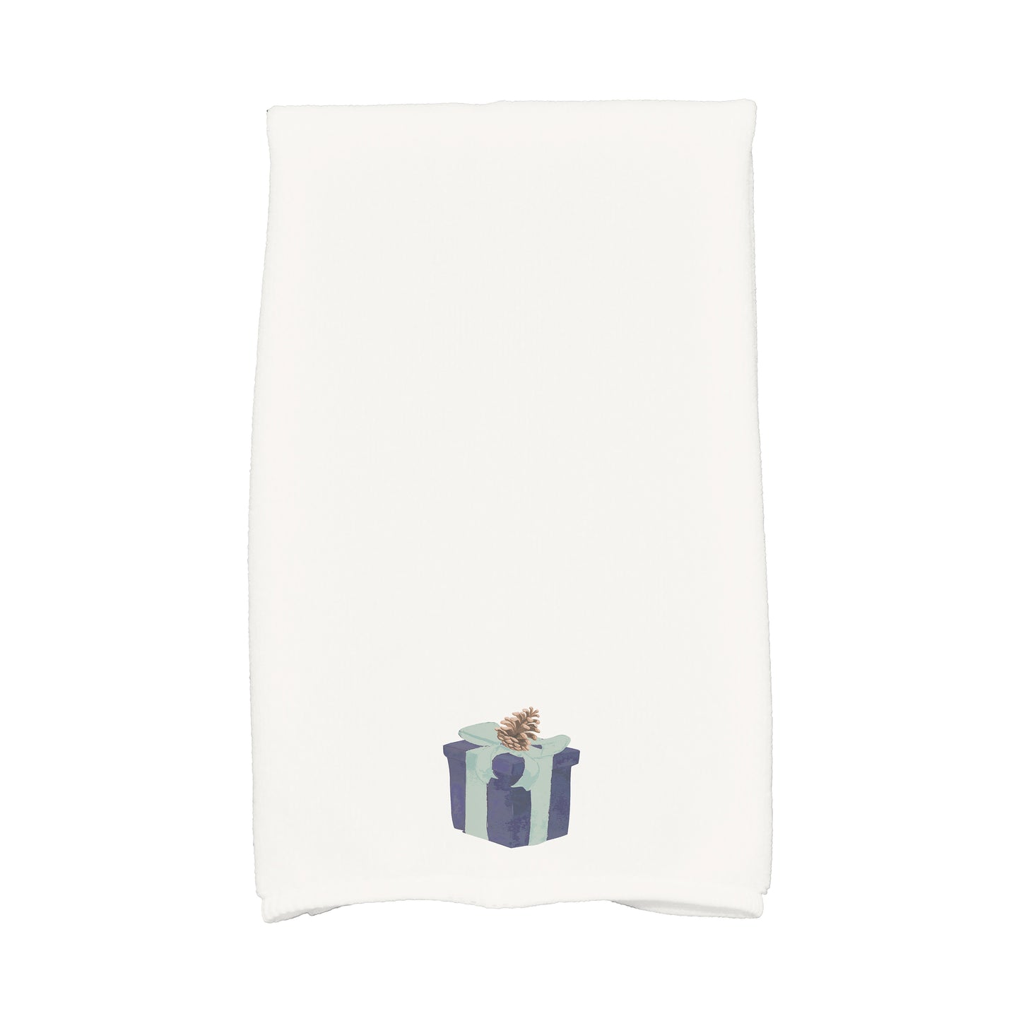 Gift Wrapped 16 x 25 Inch Navy Blue Holiday Print Kitchen Towel