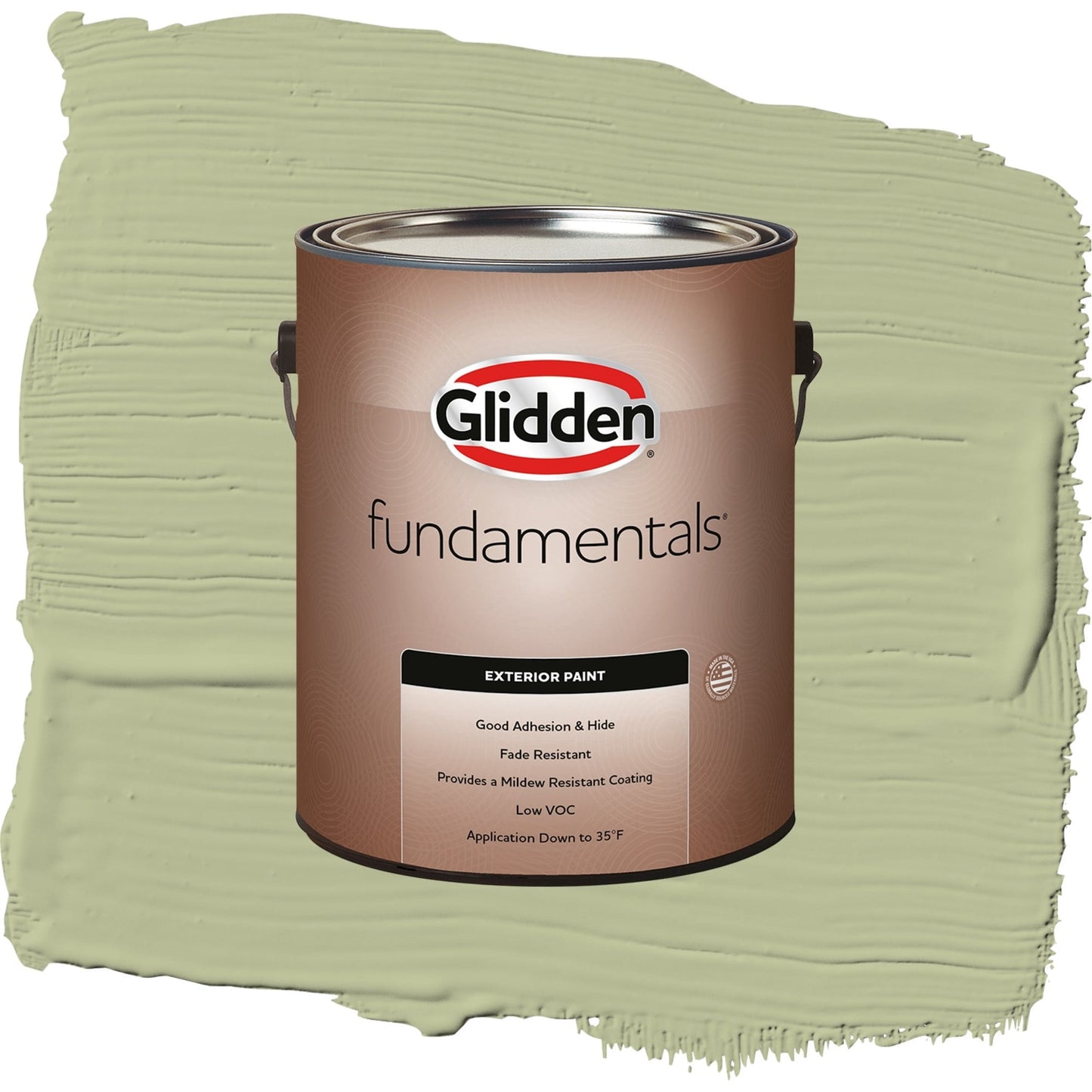 Glidden Fundamentals Bahia Grass / Green, Semi-Gloss Exterior Paint, 1 Gallon