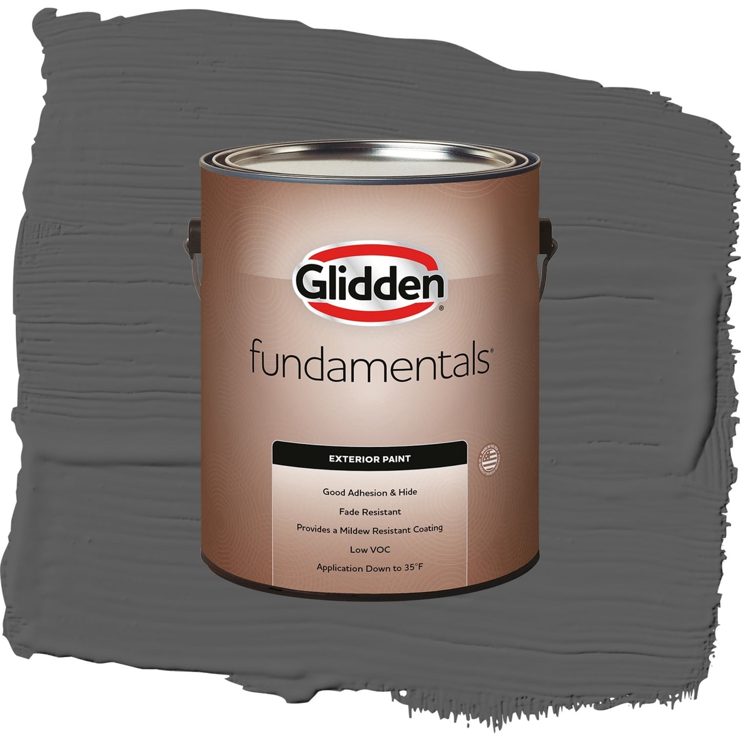Glidden Fundamentals Knight's Armor / Gray, Semi-Gloss Exterior Paint, 1 Gallon