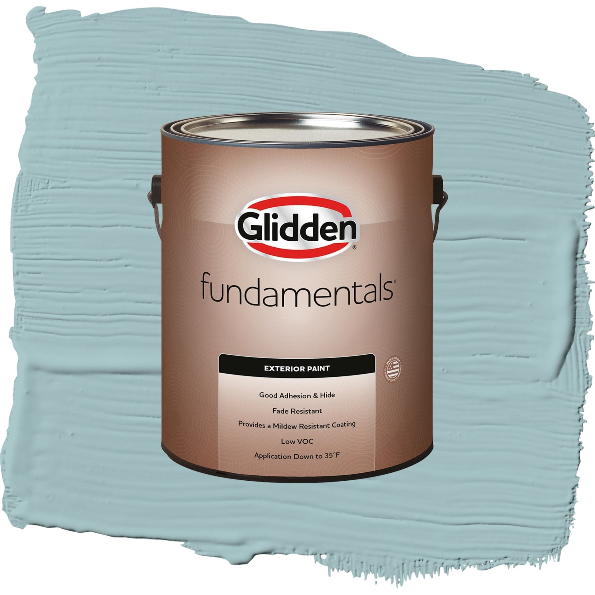 Glidden Fundamentals Lazy River / Blue, Semi-Gloss Exterior Paint, 1 Gallon