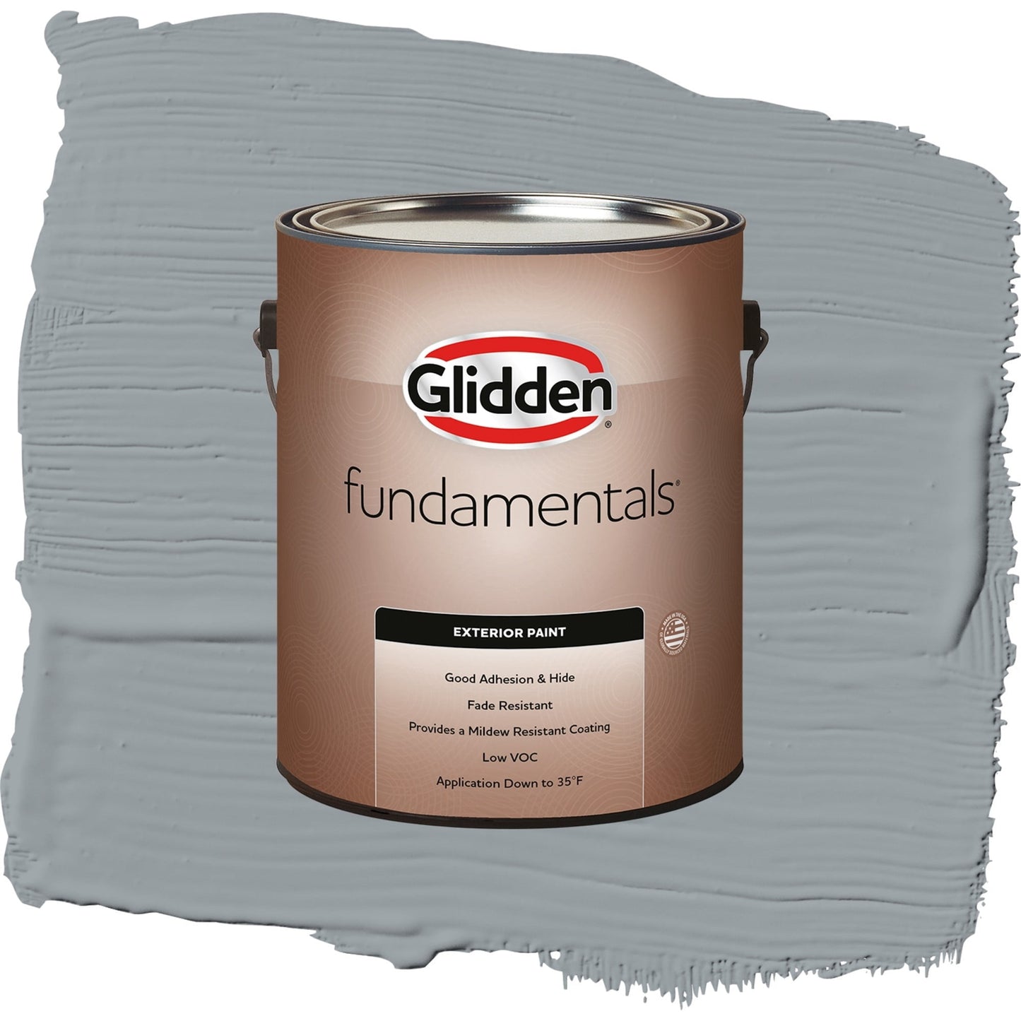 Glidden Fundamentals UFO / Gray, Semi-Gloss Exterior Paint, 1 Gallon