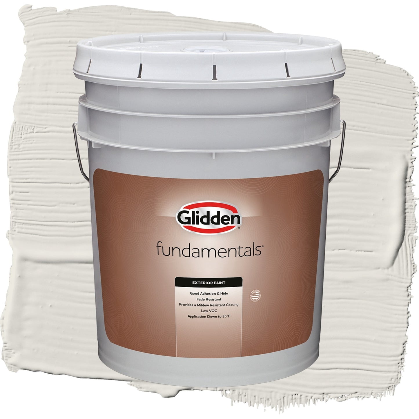 Glidden Fundamentals Shark / Beige, Satin Exterior Paint, 5 Gallon