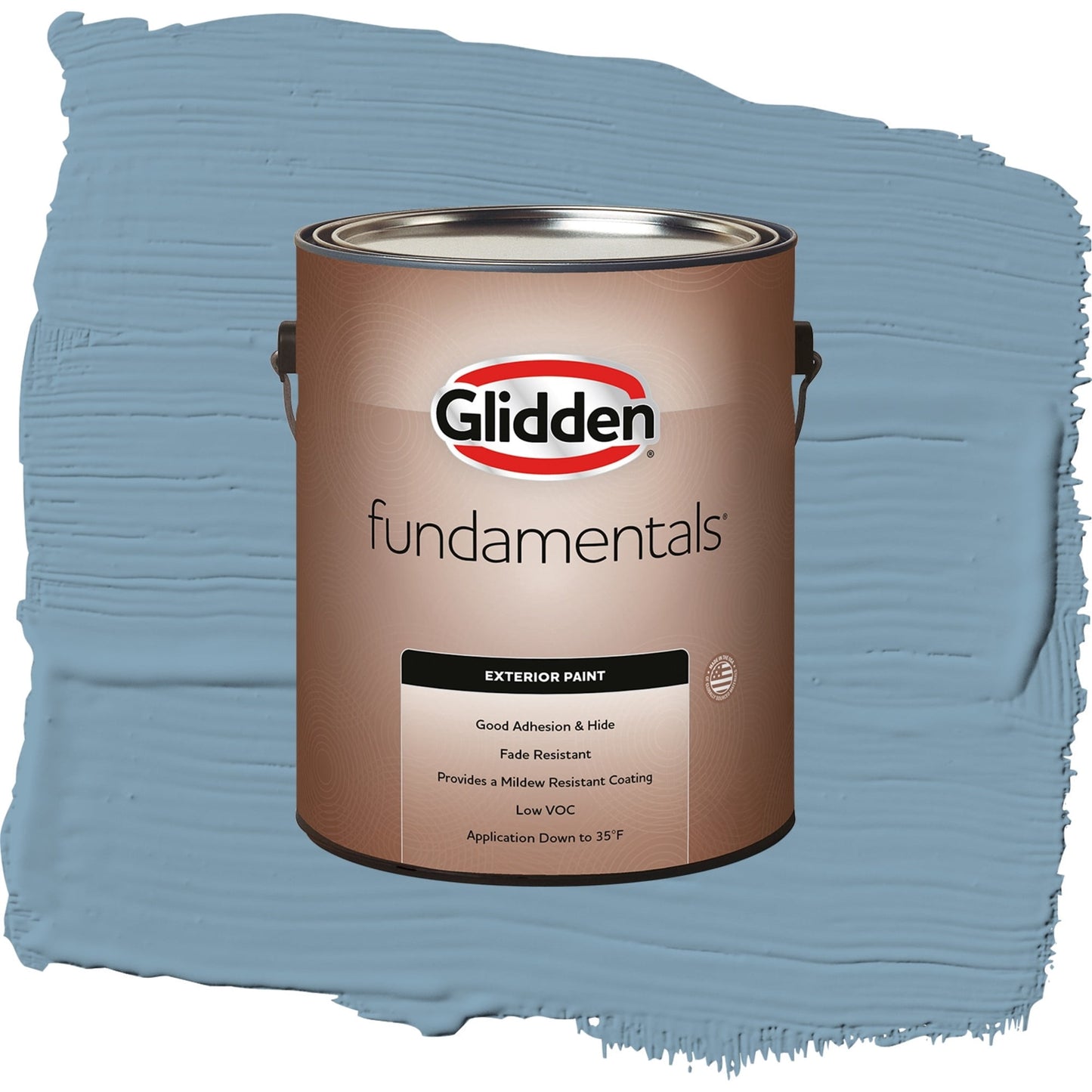 Glidden Fundamentals Americana / Blue, Satin Exterior Paint, 1 Gallon