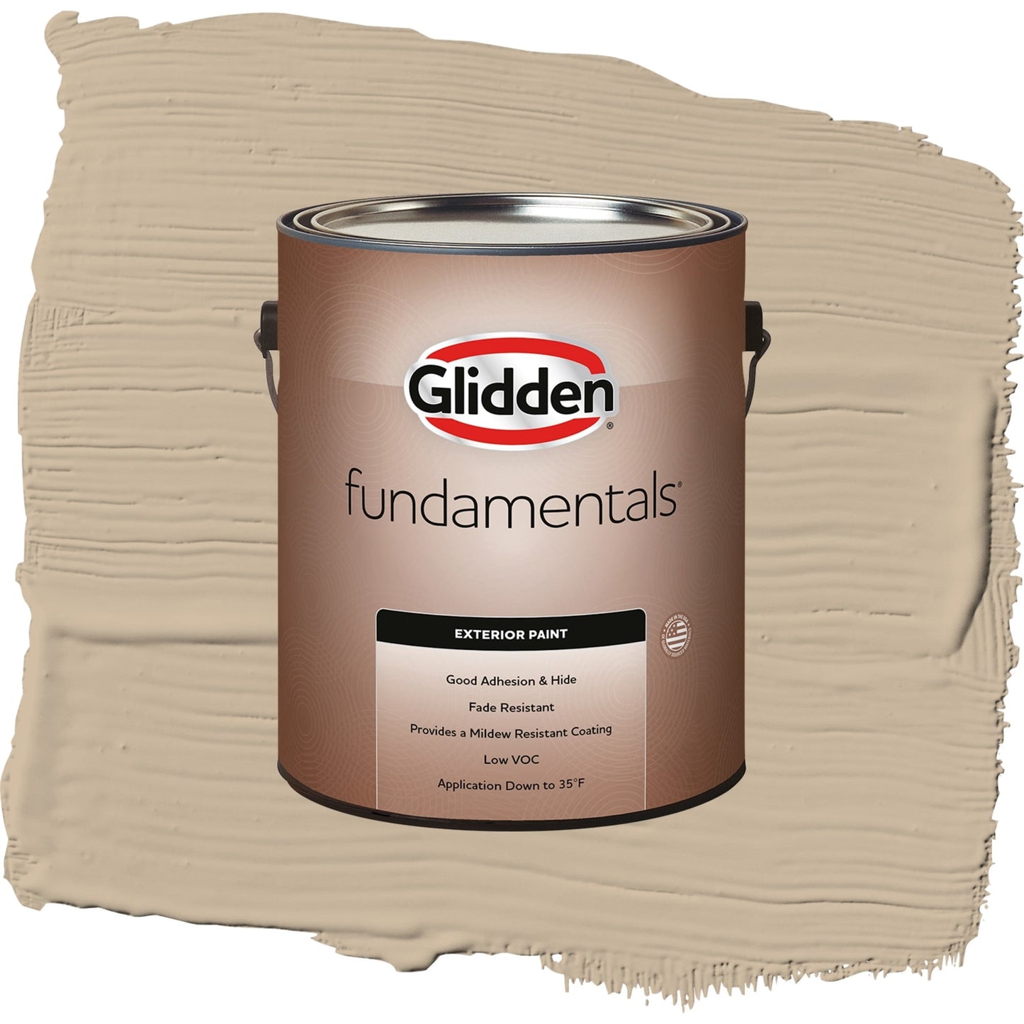 Glidden Fundamentals Best Beige / Beige, Satin Exterior Paint, 1 Gallon