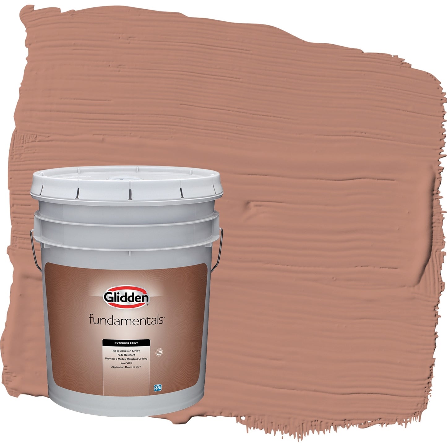 Glidden Fundamentals Big Cypress / Orange Flat Exterior Paint, 5 Gallon
