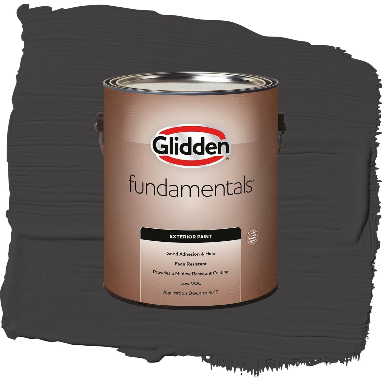 Glidden Fundamentals Black Magic / Black Flat Exterior Paint, 1 Gallon