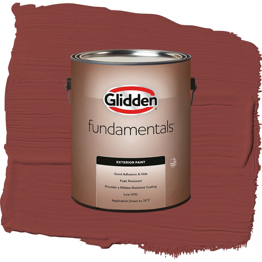 Glidden Fundamentals Brick Dust / Red, Semi-Gloss Exterior Paint, 1 Gallon