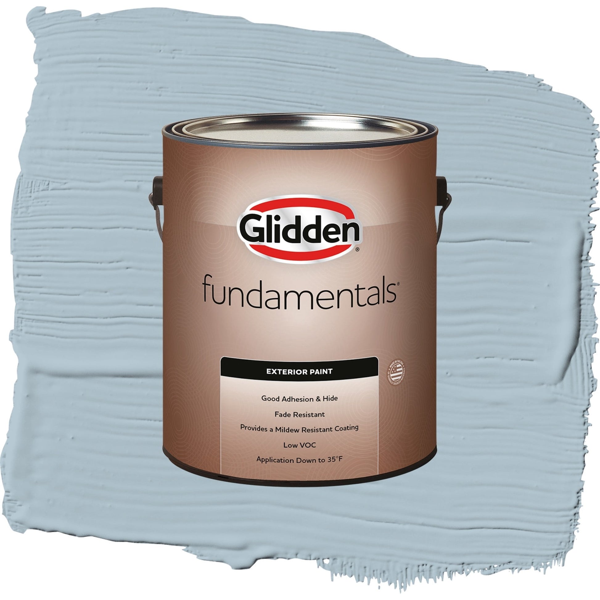 Glidden Fundamentals Chambray / Blue, Flat Exterior Paint, 1 Gallon