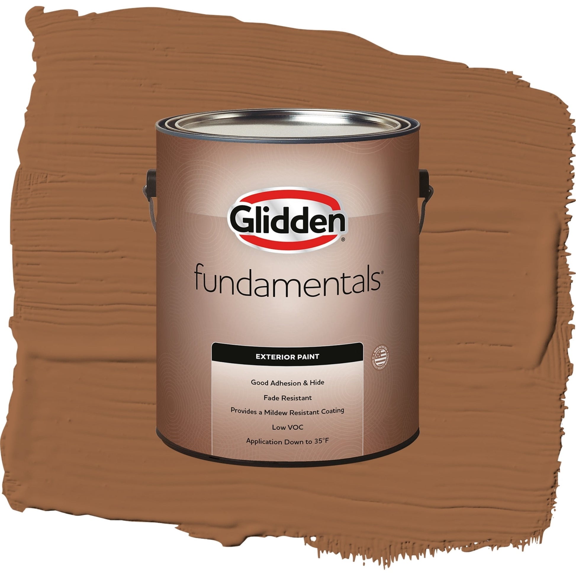 Glidden Fundamentals Cinnamon Stick / Orange, Satin Exterior Paint, 1 Gallon