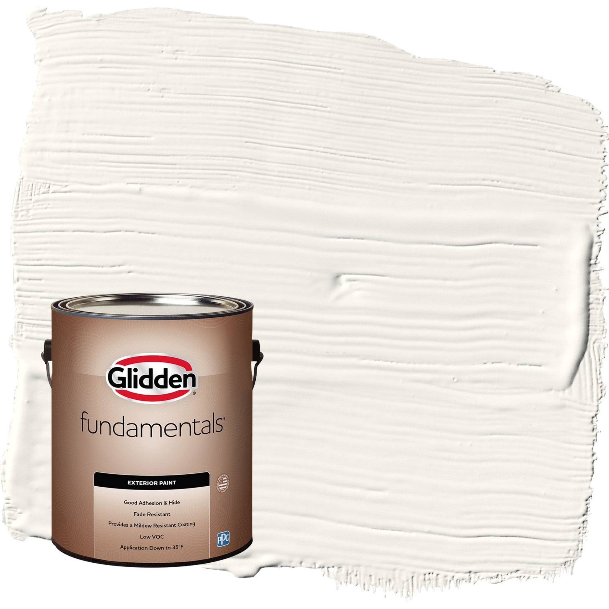 Glidden Fundamentals Cotton Tail / Gray Semi-Gloss Exterior Paint, 1 Gallon