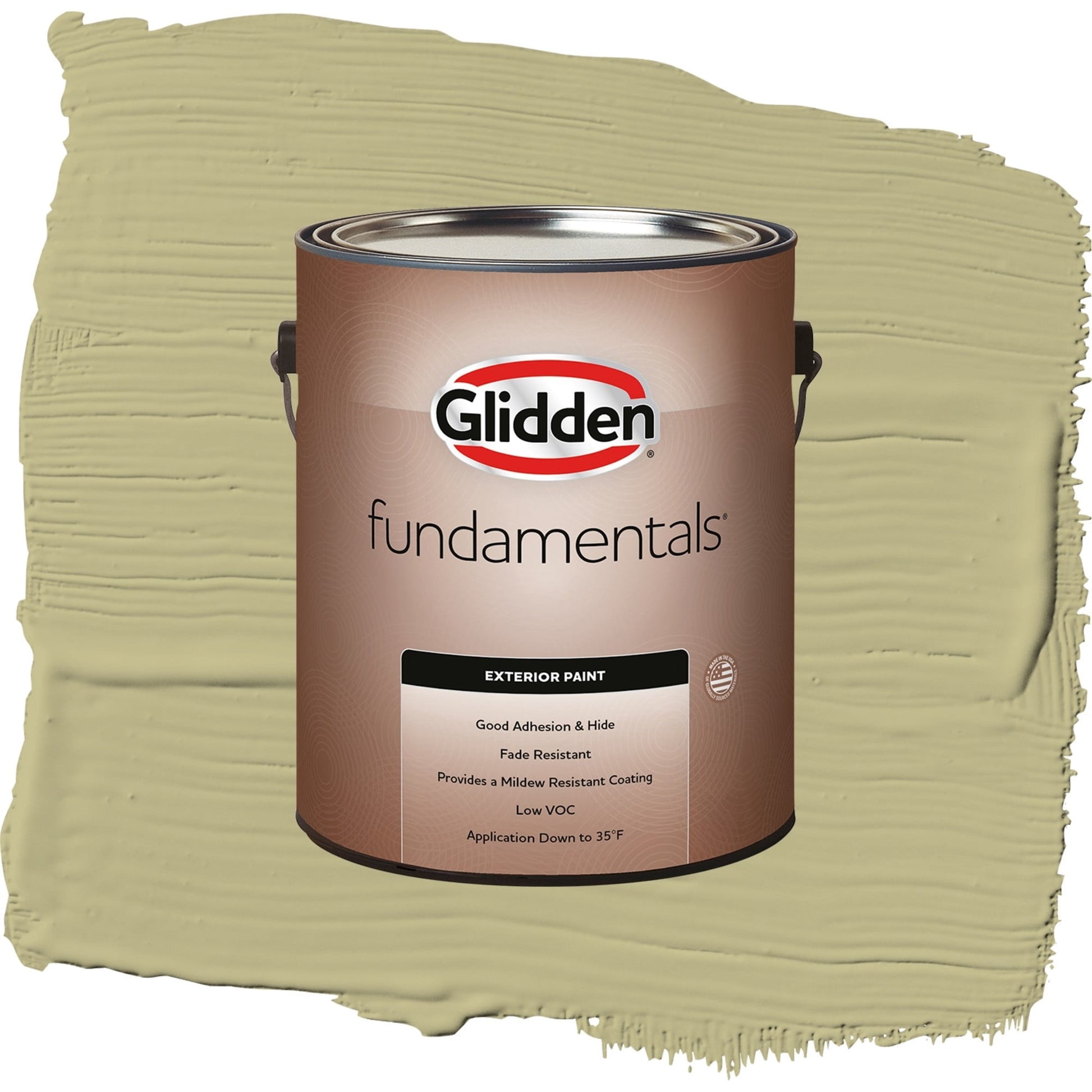 Glidden Fundamentals Cress Green / Green, Semi-Gloss Exterior Paint, 1 Gallon