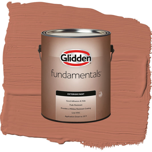 Glidden Fundamentals Crushed Cinnamon / Orange, Flat Exterior Paint, 1 Gallon