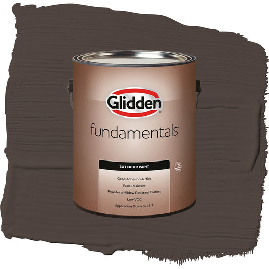 Glidden Fundamentals Dark Granite / Brown, Satin Exterior Paint, 1 Gallon
