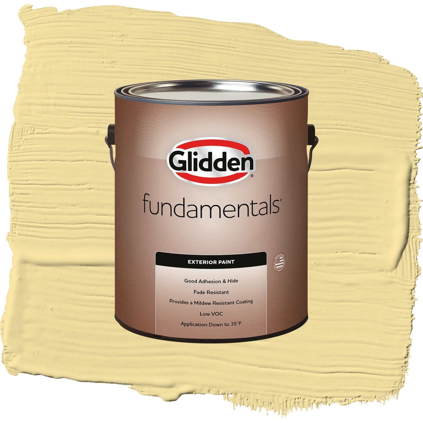 Glidden Fundamentals Demeter / Yellow, Flat Exterior Paint, 1 Gallon