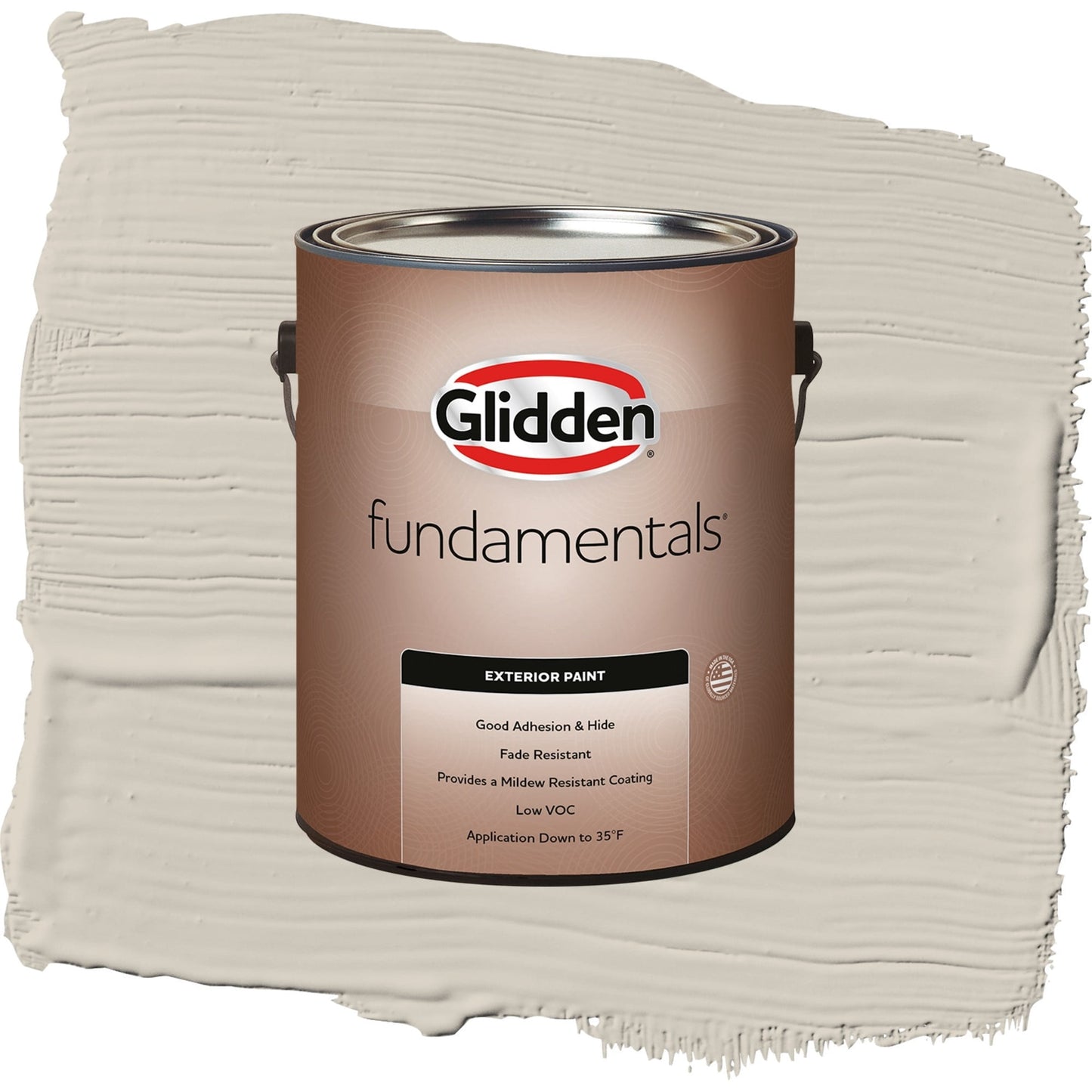 Glidden Fundamentals Dust Bunny / Beige, Flat Exterior Paint, 1 Gallon