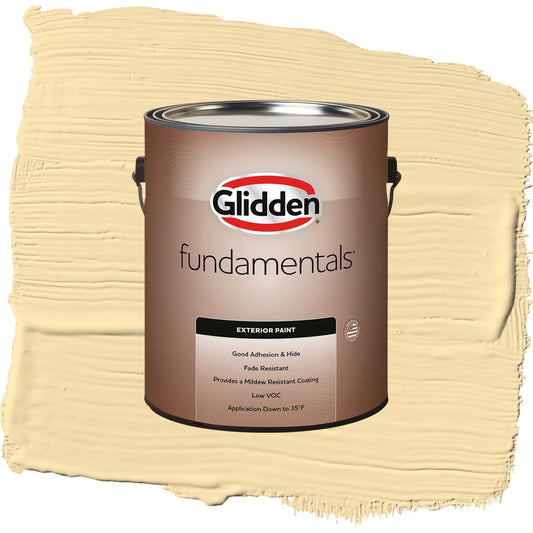 Glidden Fundamentals Dusty Yellow / Yellow, Semi-Gloss Exterior Paint, 1 Gallon