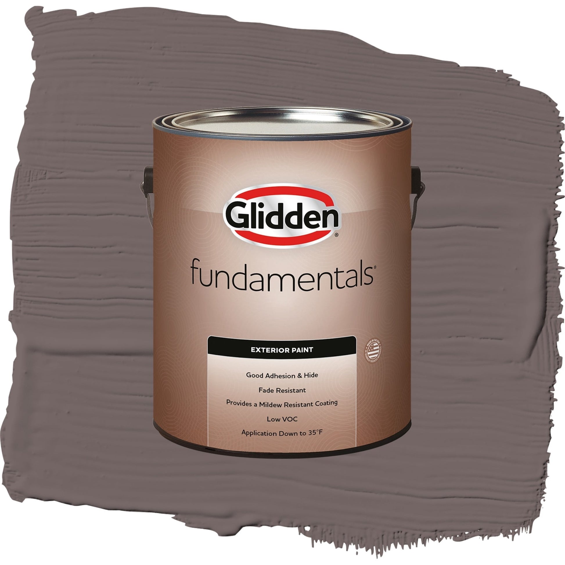 Glidden Fundamentals Eagle Eye / Brown, Flat Exterior Paint, 1 Gallon
