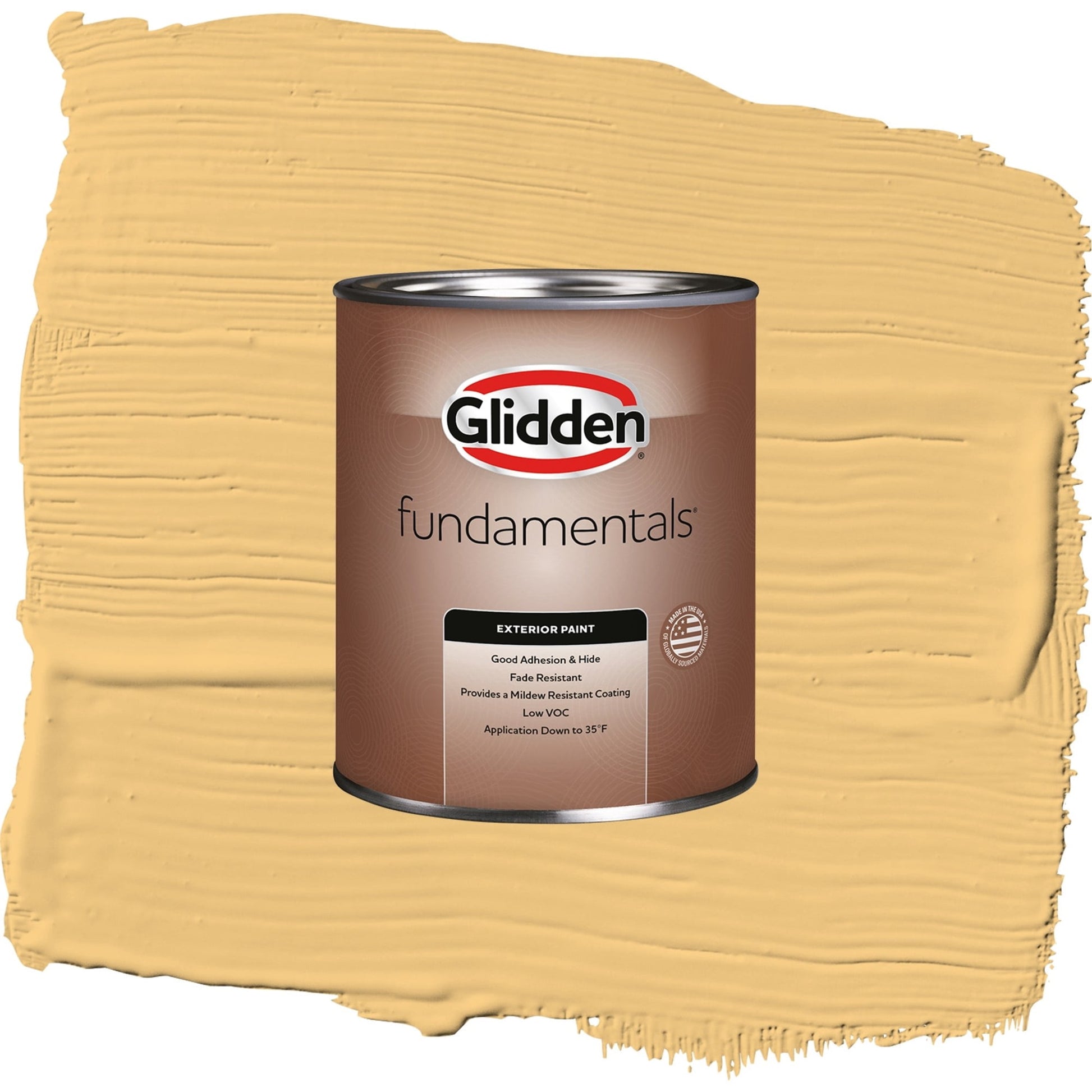 Glidden Fundamentals Gold Buff / Yellow, Satin Exterior Paint, 1 Quart