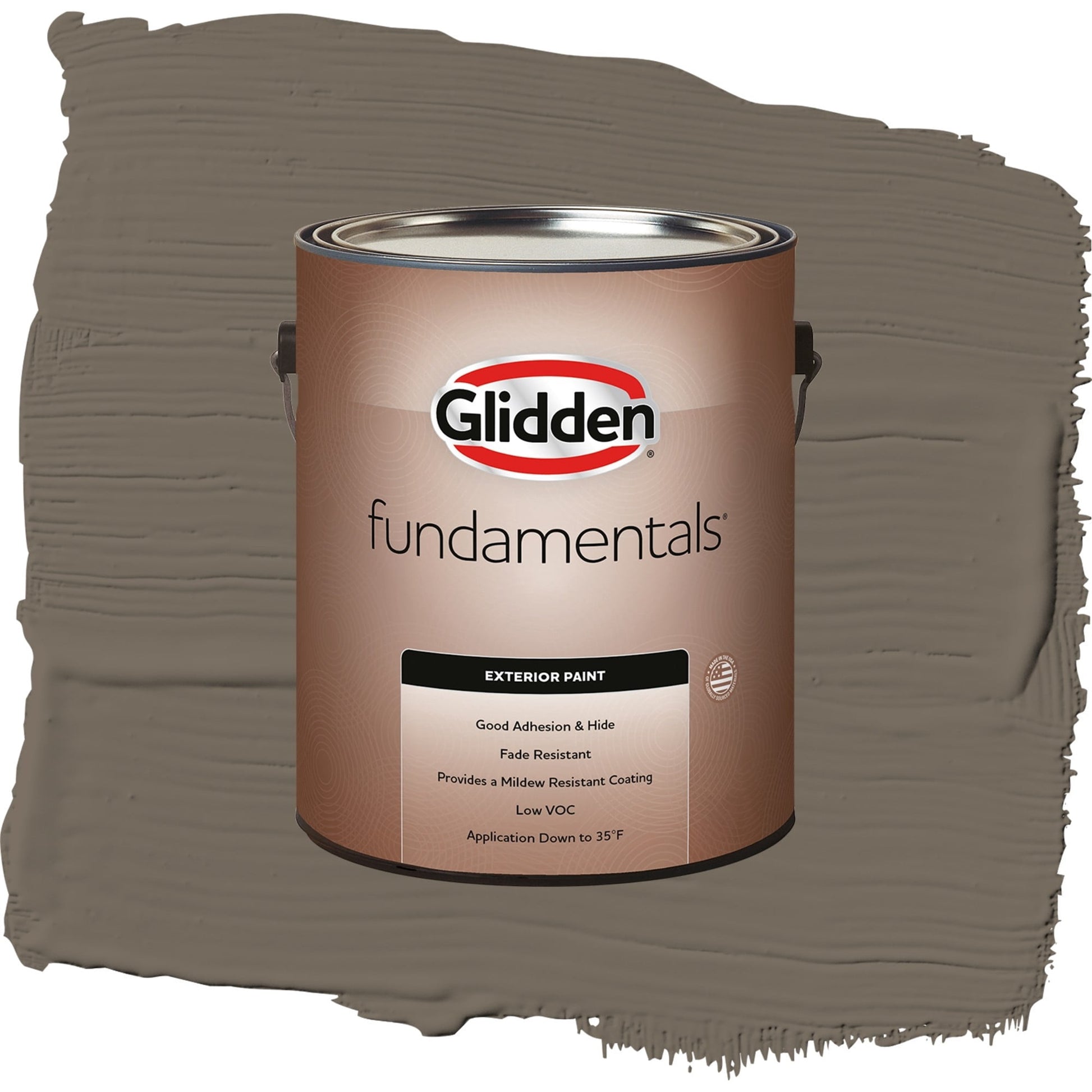 Glidden Fundamentals Granite / Brown, Flat Exterior Paint, 1 Gallon