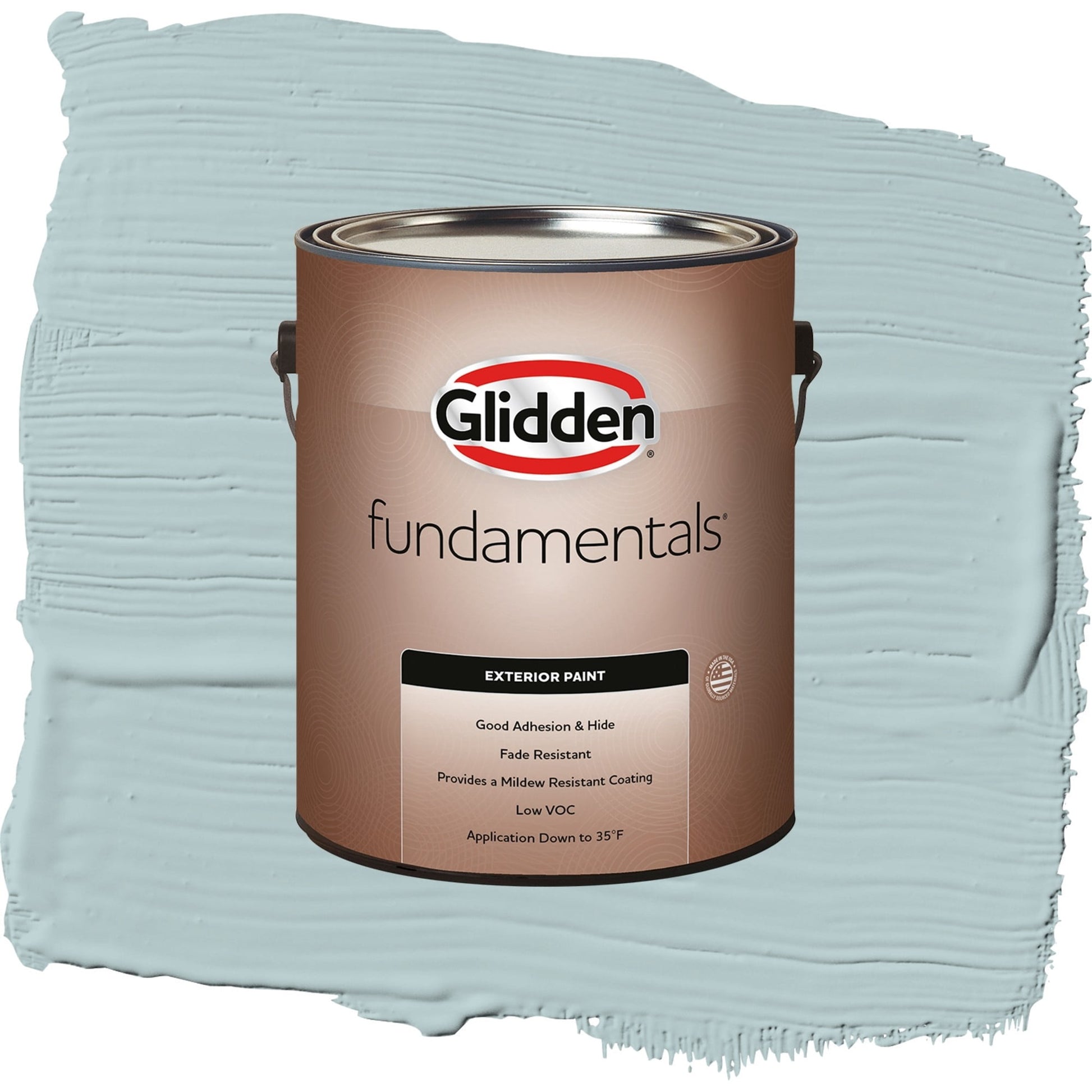 Glidden Fundamentals Misty Surf / Blue, Semi-Gloss Exterior Paint, 1 Gallon