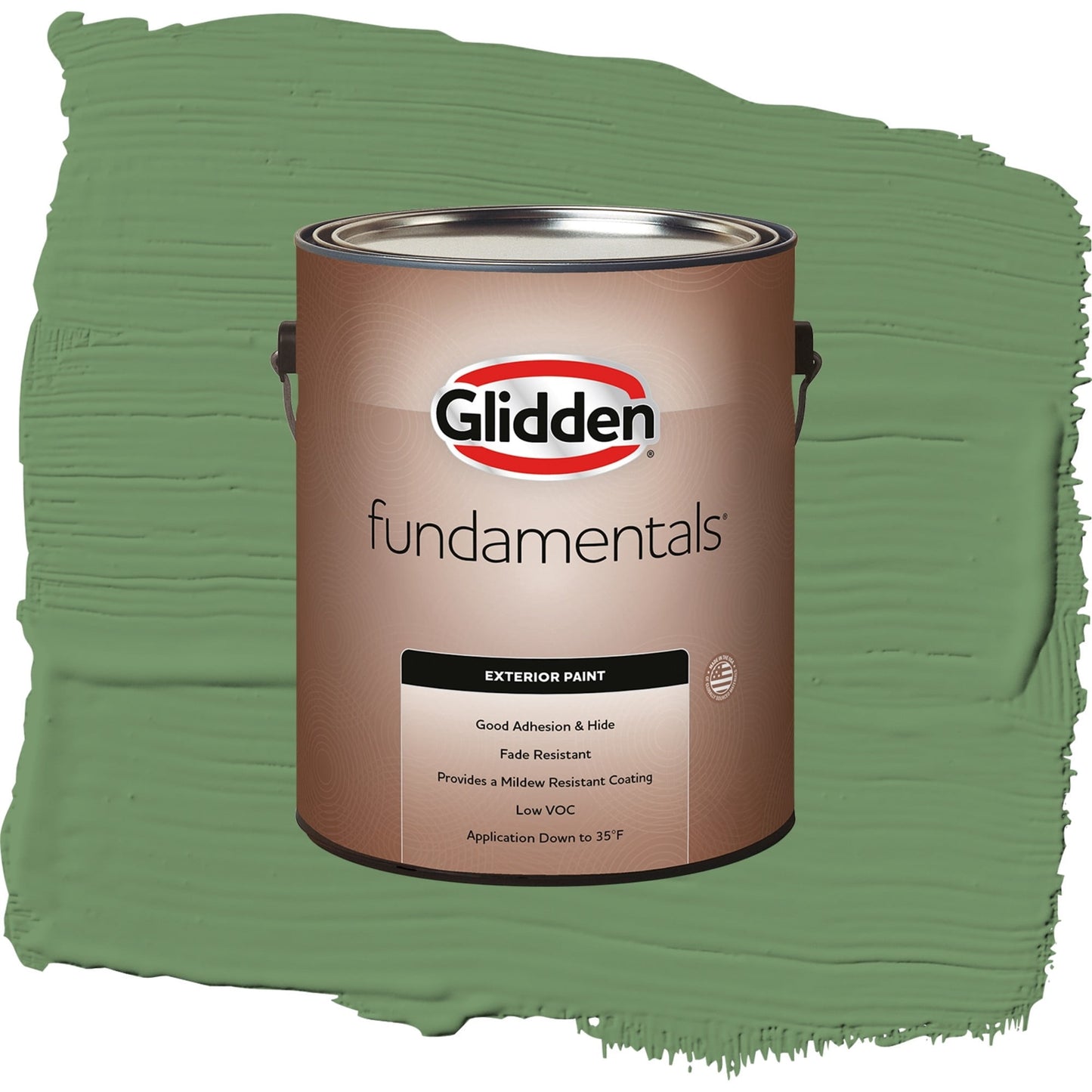Glidden Fundamentals Moss Ring / Green, Semi-Gloss Exterior Paint, 1 Gallon