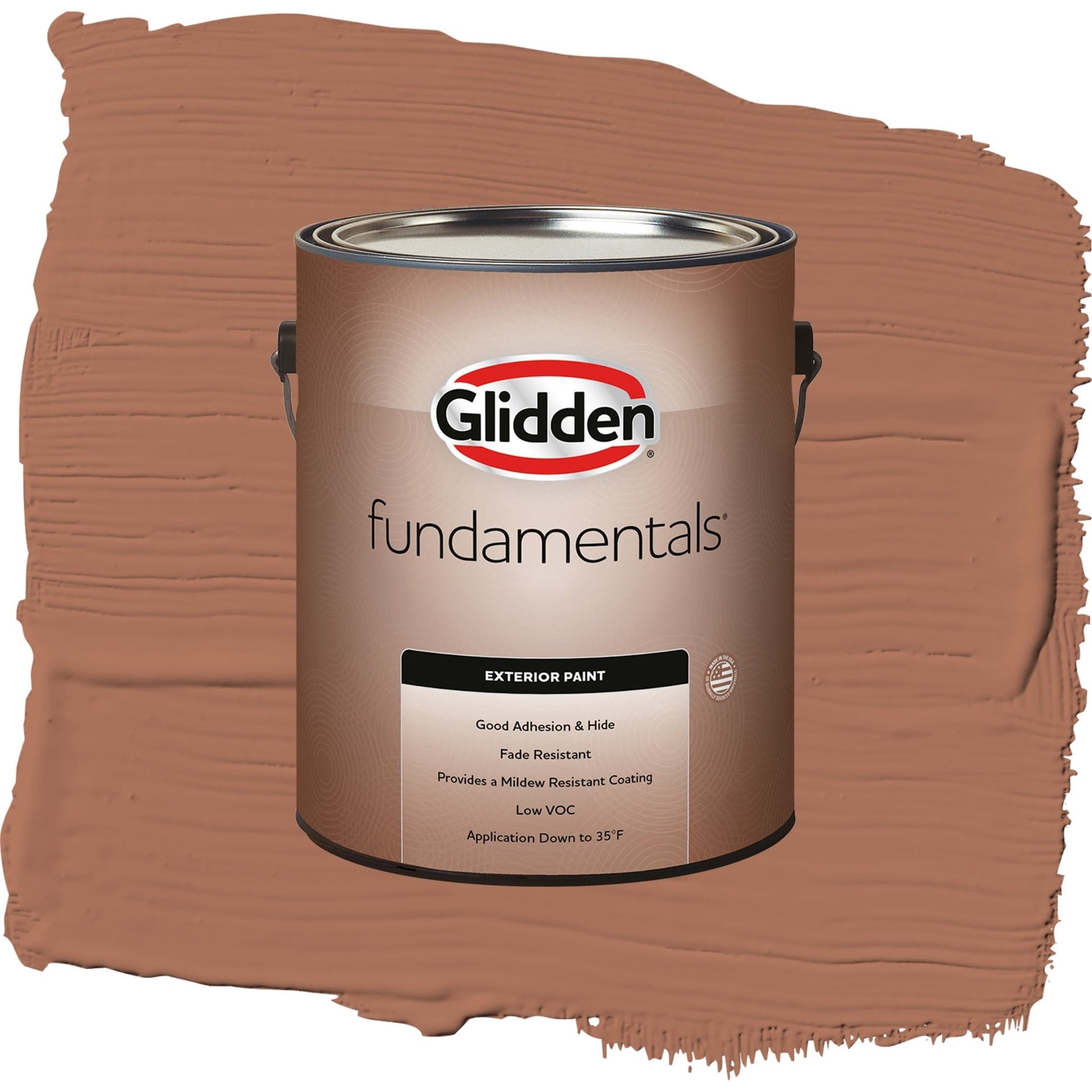 Glidden Fundamentals Nutmeg / Brown, Flat Exterior Paint, 1 Gallon