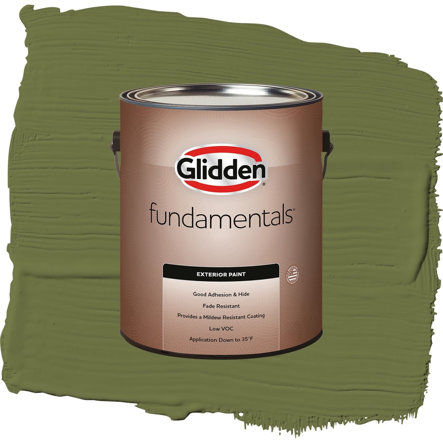 Glidden Fundamentals Oakmoss / Green, Semi-Gloss Exterior Paint, 1 Gallon