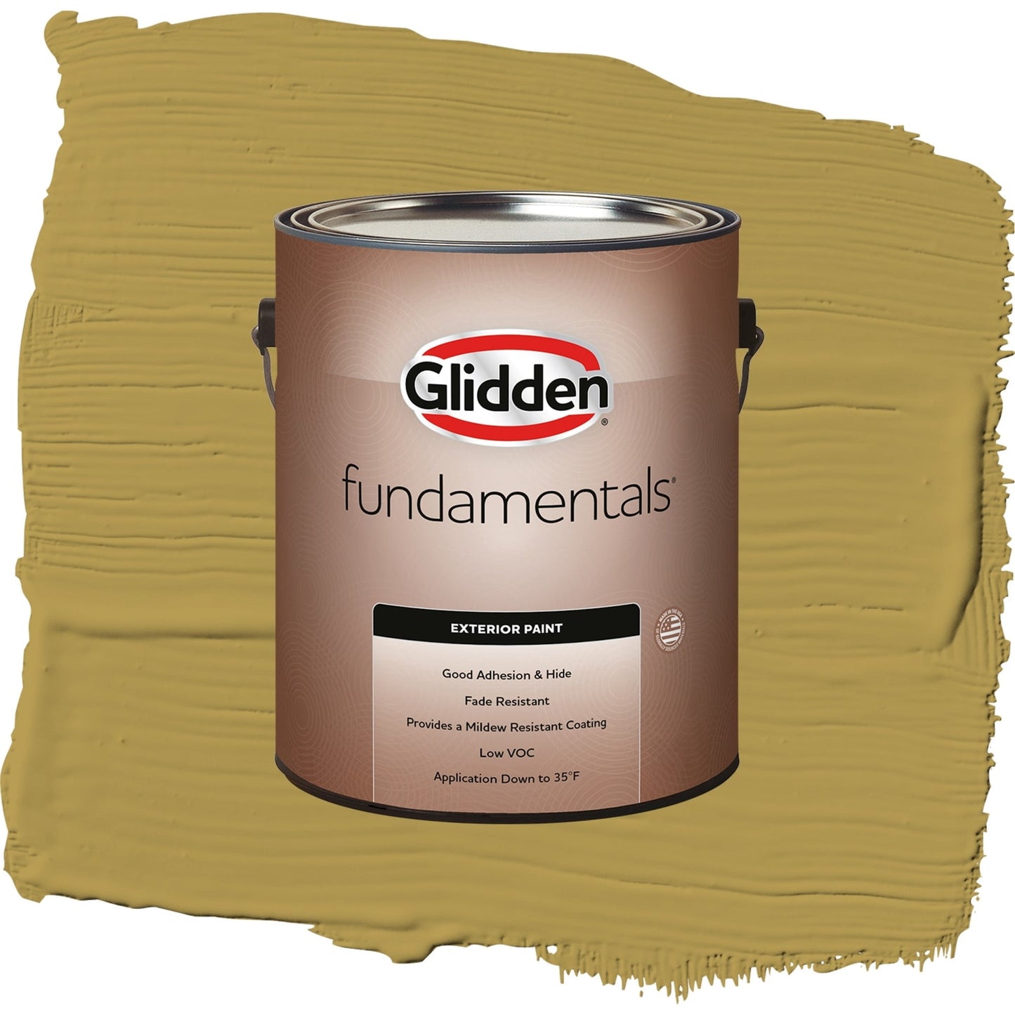 Glidden Fundamentals Obsession / Yellow, Satin Exterior Paint, 1 Gallon