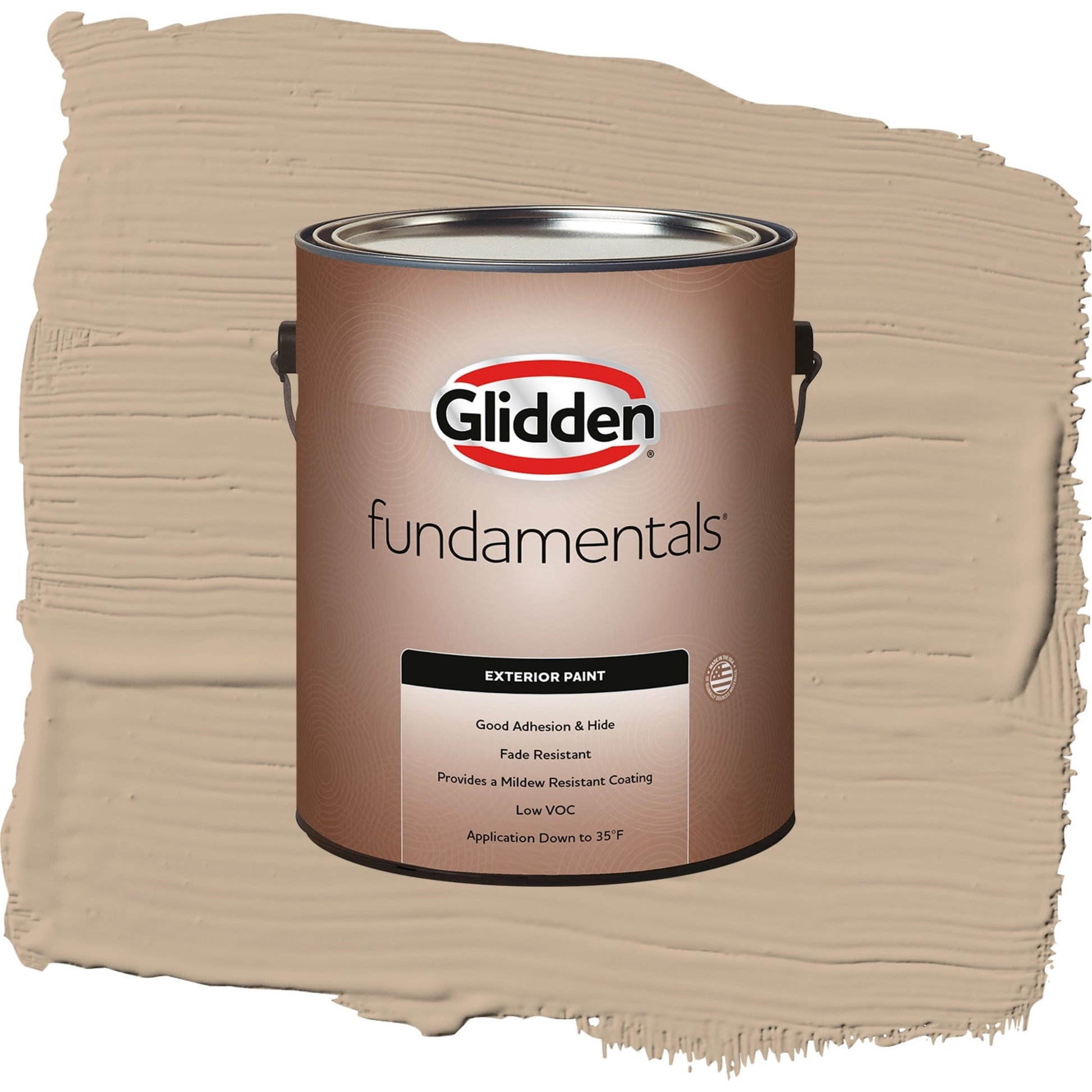 Glidden Fundamentals Persuasion / Beige, Satin Exterior Paint, 1 Gallon