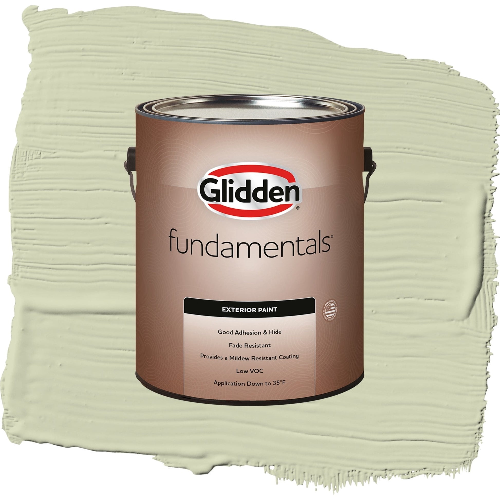 Glidden Fundamentals Pickling Spice / Green, Semi-Gloss Exterior Paint, 1 Gallon