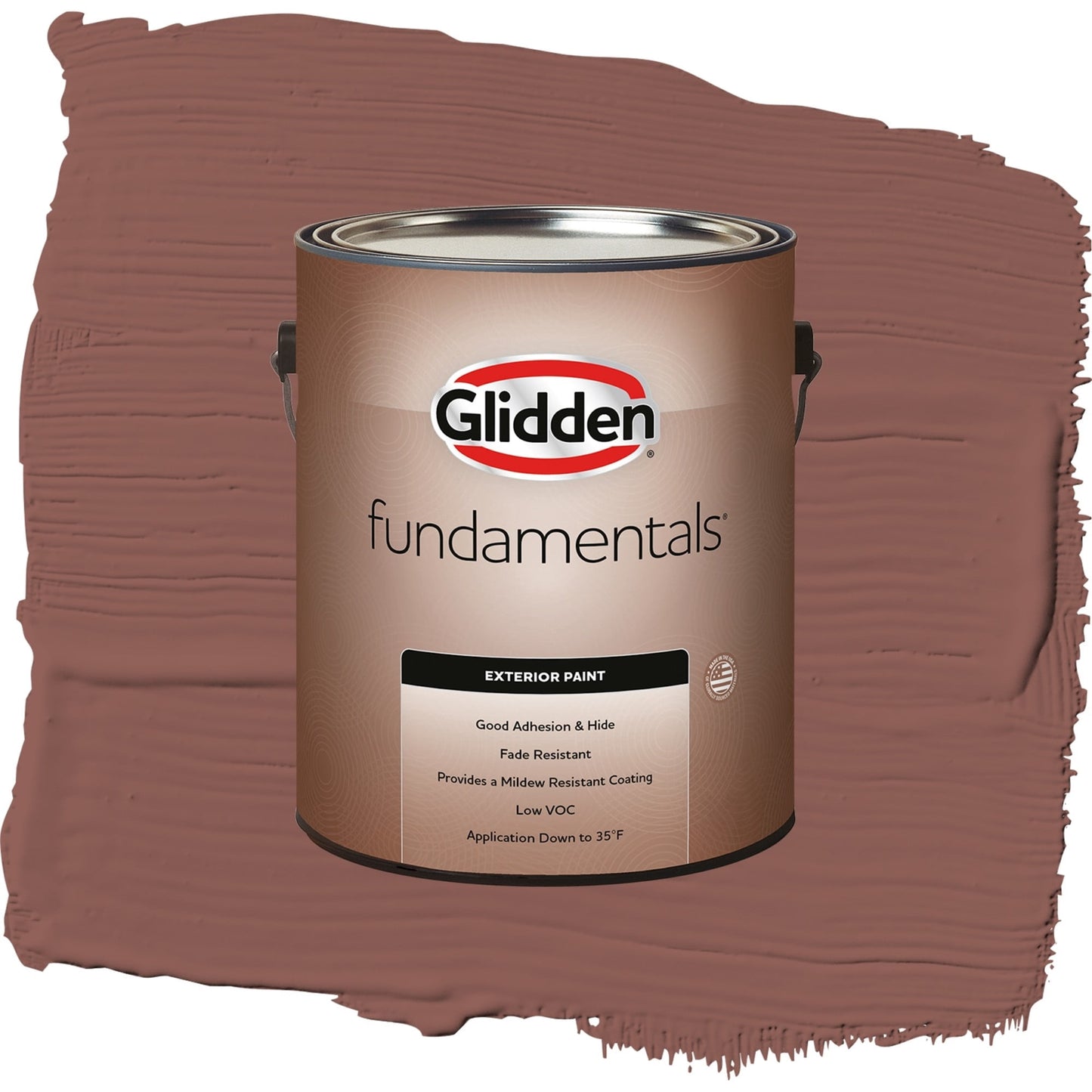 Glidden Fundamentals Raspberry Truffle / Red, Flat Exterior Paint, 1 Gallon